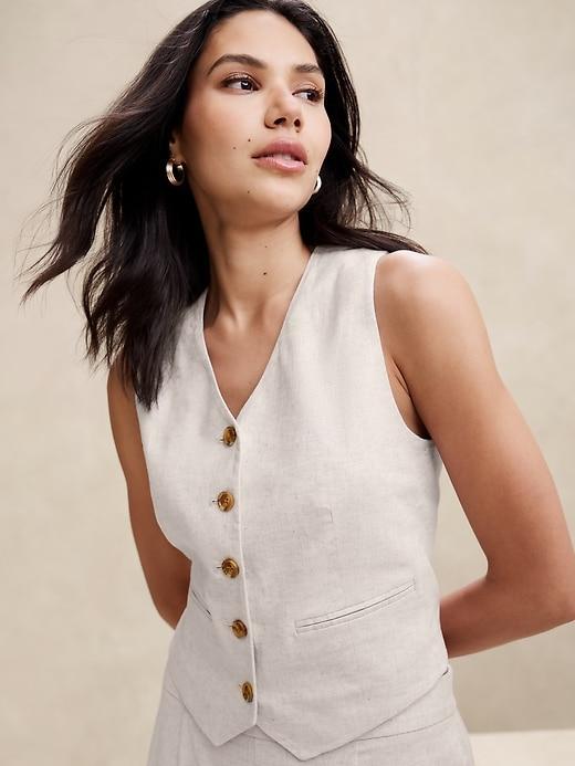 Linen-Cotton Cropped Vest product image