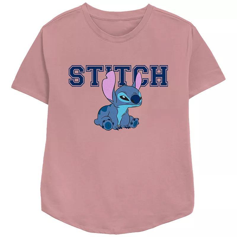 Disneys Lilo & Stitch Angry Sitting Stitch Relaxed Fit Womens Graphic Tee, Girls Product Image