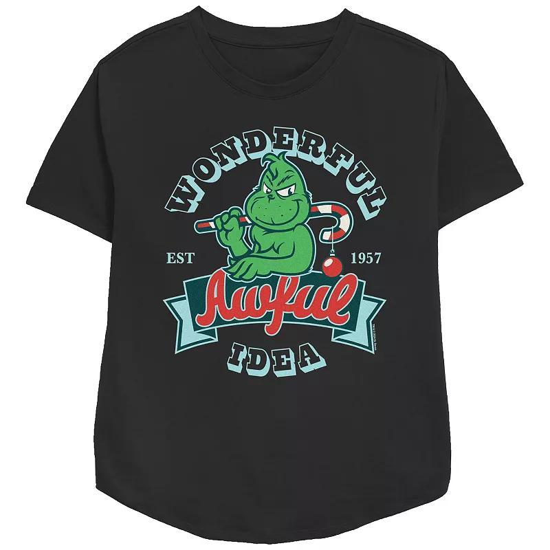 Womens Dr. Seuss Grinch Wonderful Awful Idea Relaxed Fit Graphic Tee Product Image