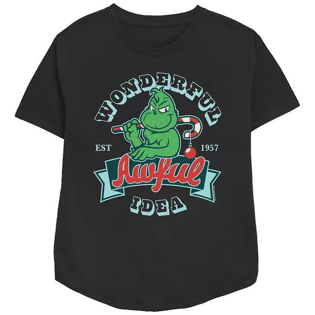 Womens Dr. Seuss Grinch Wonderful Awful Idea Relaxed Fit Graphic Tee Product Image