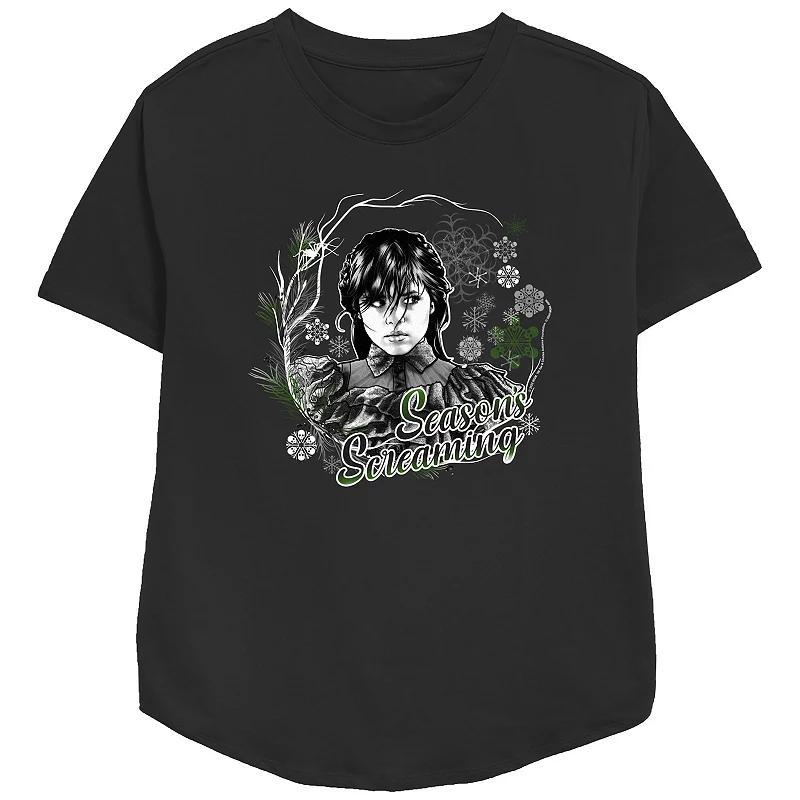 Womens Wednesday Seasons Screaming Relaxed Fit Graphic Tee Product Image