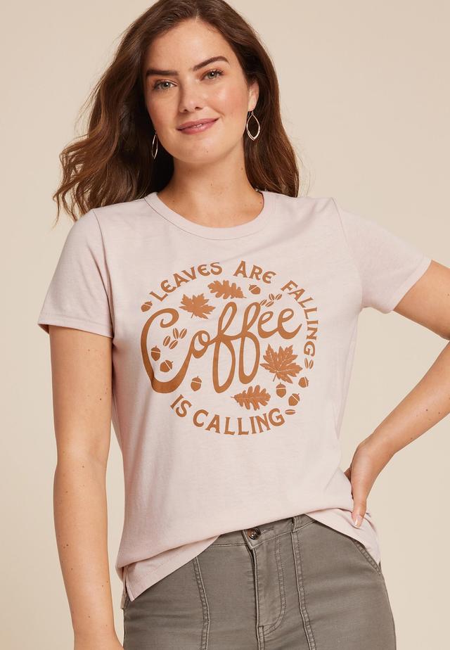 Leaves Are Falling Coffee Is Calling Classic Fit Graphic Tee Product Image