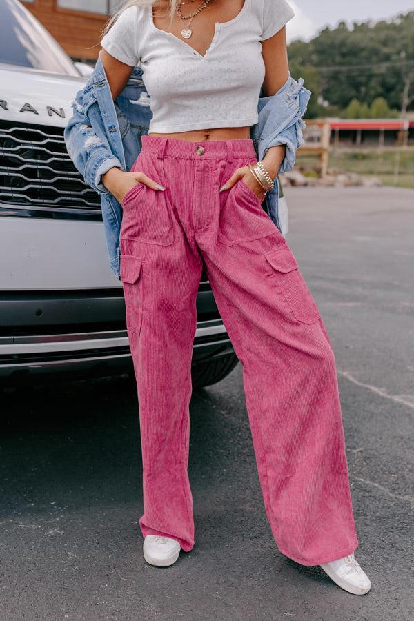 The Lexie High Waist Corduroy Cargo Pants Product Image