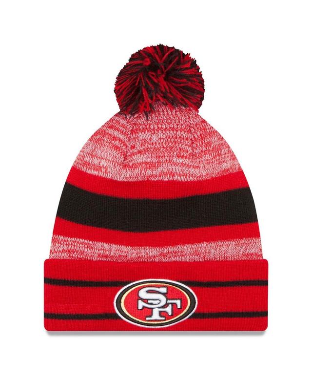 Mens Scarlet San Francisco 49Ers Team Logo Cuffed Knit Hat with Pom Product Image