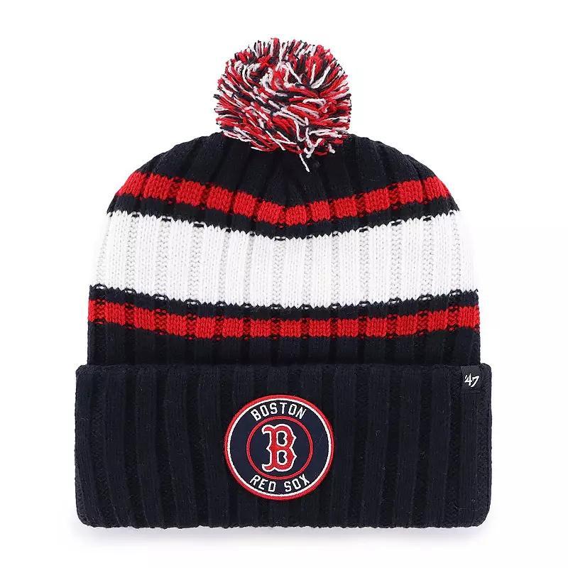 Mens 47 Boston Red Sox Plateau Cuffed Knit Hat with Pom, Blue Product Image