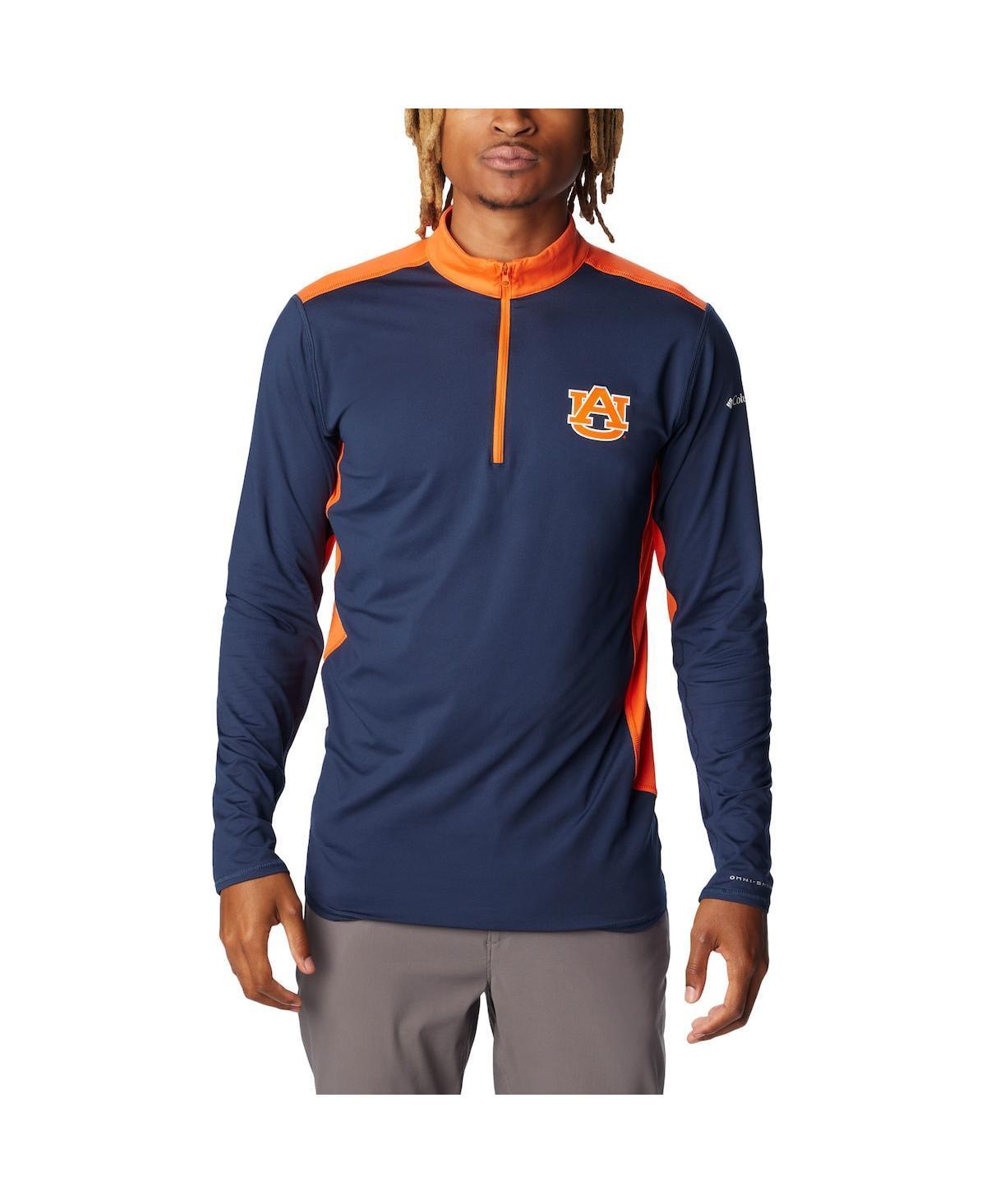 Mens Columbia Navy Auburn Tigers Tech Trail Omni-Shade Quarter-Zip Top Product Image