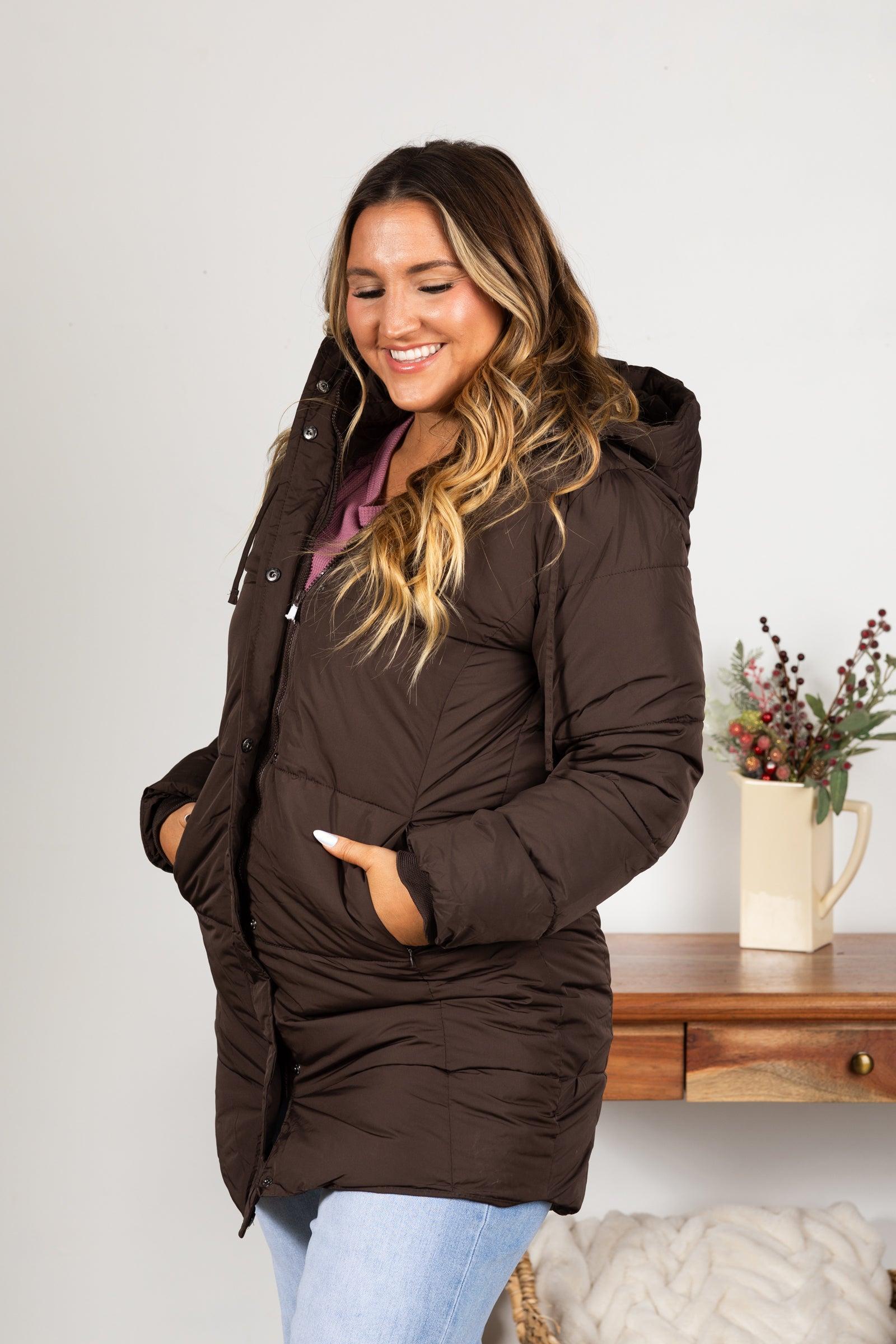 Puffer Jacket With Drawstring Hoodie Product Image