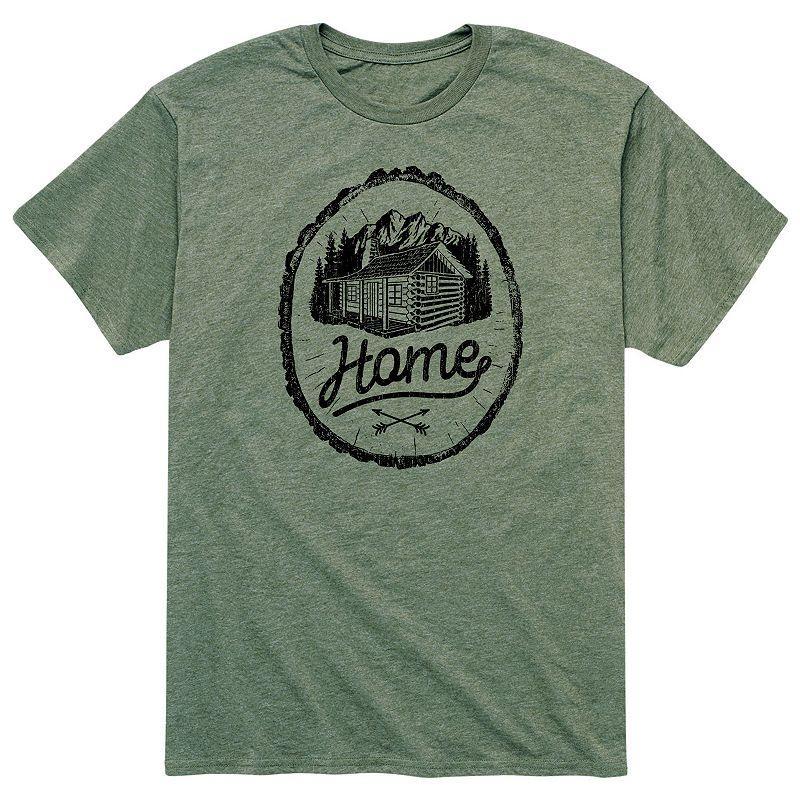 Mens Cabin Home Tee Grey Military Green Product Image