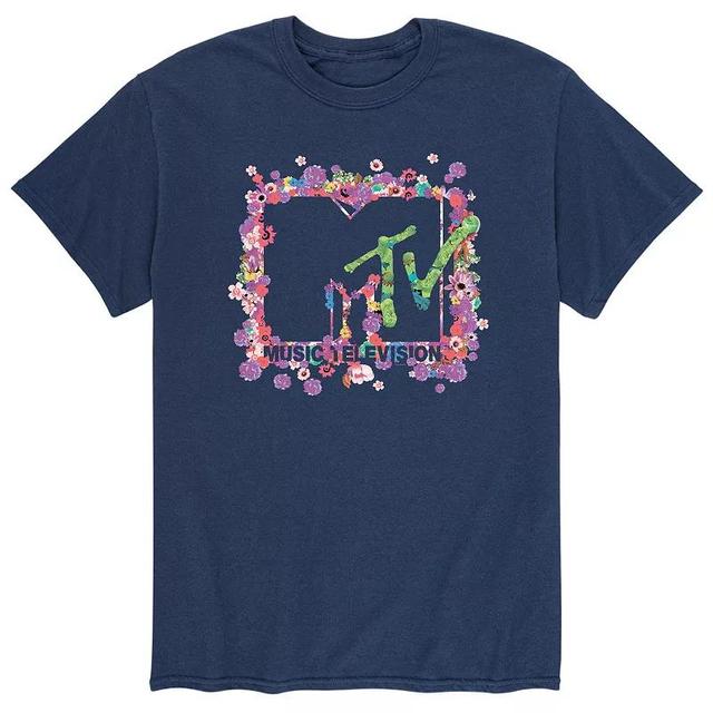 Mens MTV Floral Logo Tee Blue Product Image