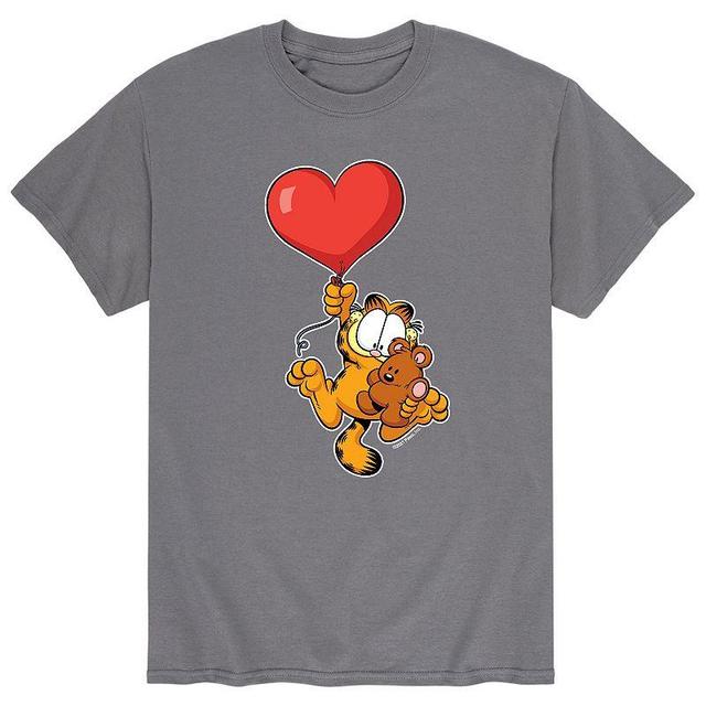 Mens Garfield Heart Balloon Tee Grey Product Image