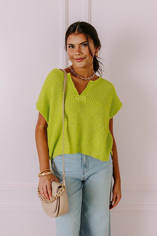 Vacay Ready Knit Top in Lime Punch product image