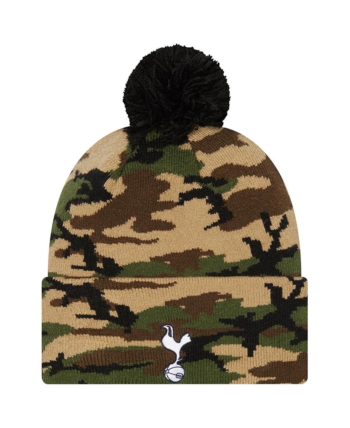 Mens New Era Camo Tottenham Hotspur Cuffed Knit Hat with Pom Product Image