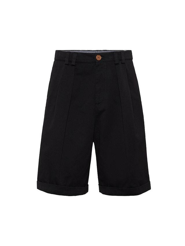 Mens Bermuda Shorts In Twisted Cotton Gabardine Product Image