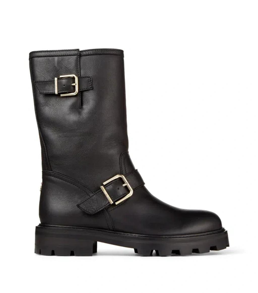 JIMMY CHOO Leather Biker Boots In Black Product Image