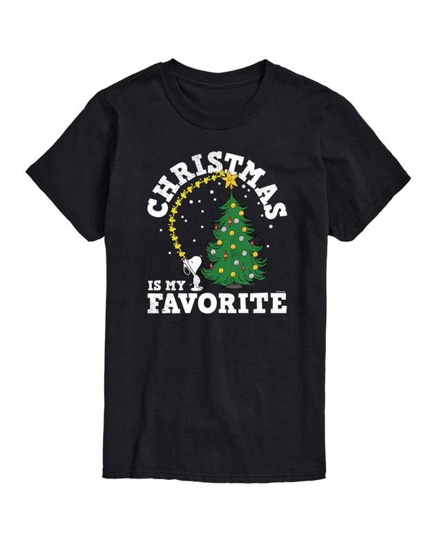 Big & Tall Peanuts Christmas Favorite Tee, Mens Black Product Image