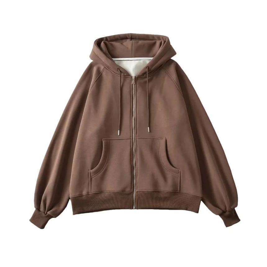 Plain Zip Hoodie Product Image