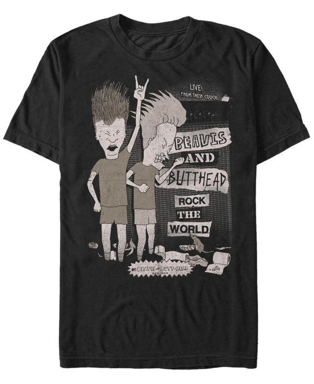 Mens Beavis And Butthead Rock The World Short Sleeve Tee Product Image