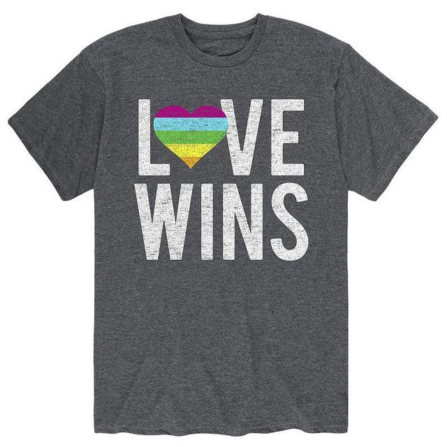 Mens Love Wins Tee Grey Product Image