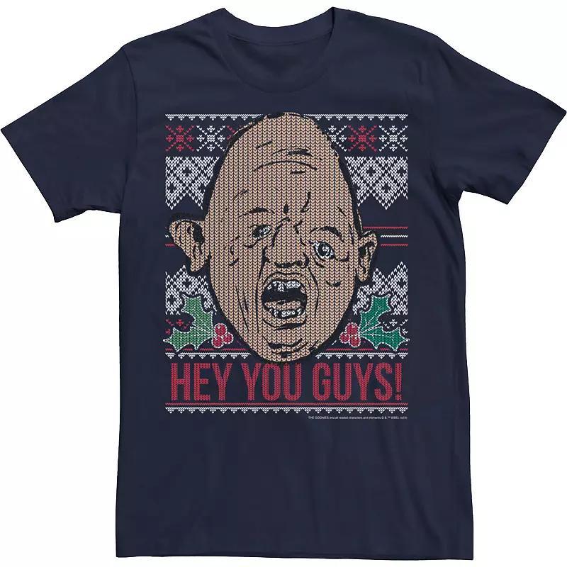 Mens The Goonies Sloth Hey You Guys Ugly Christmas Style Tee Blue Product Image