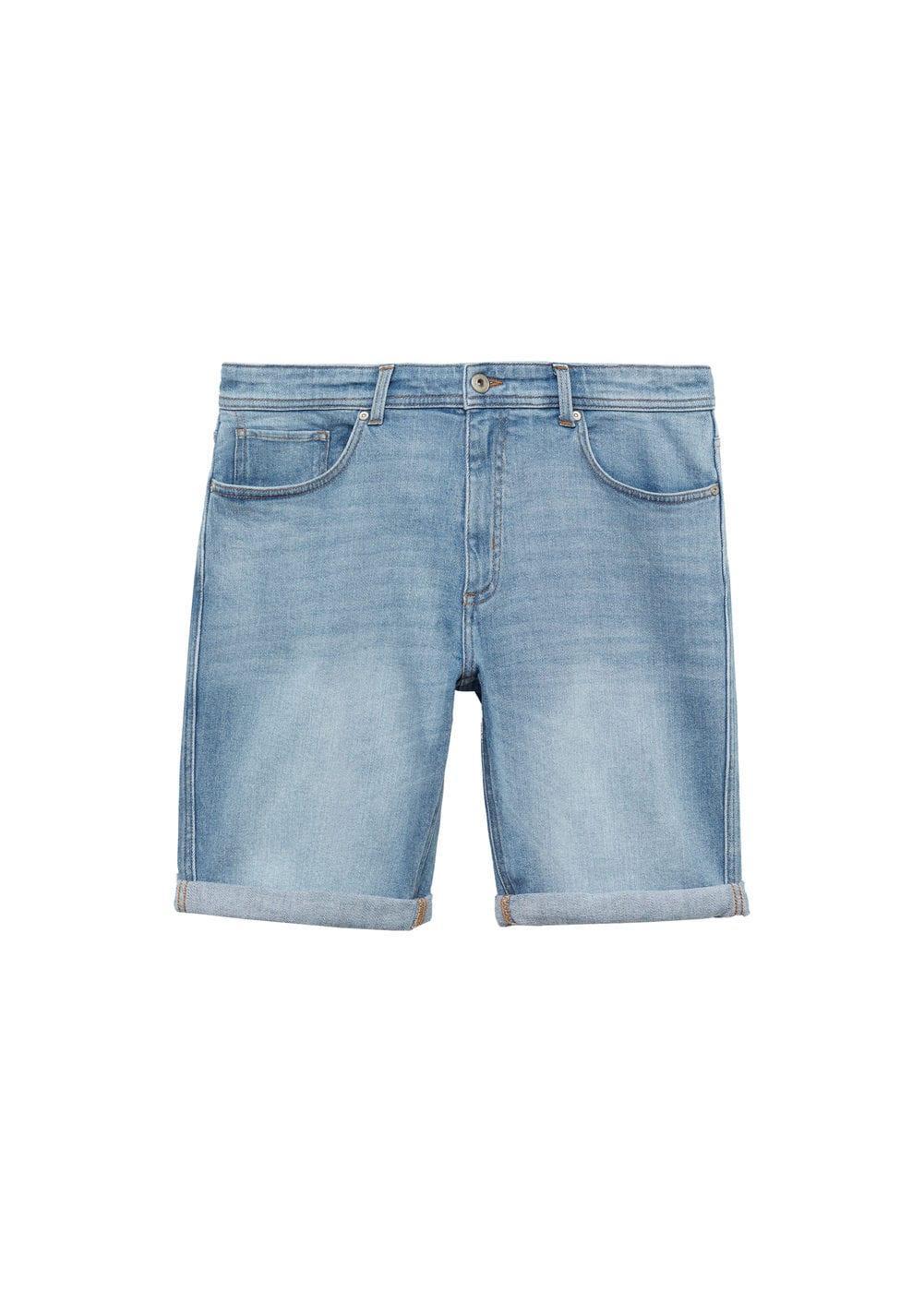 MANGO MAN - Slim-fit denim bermuda shorts medium blueMen Product Image