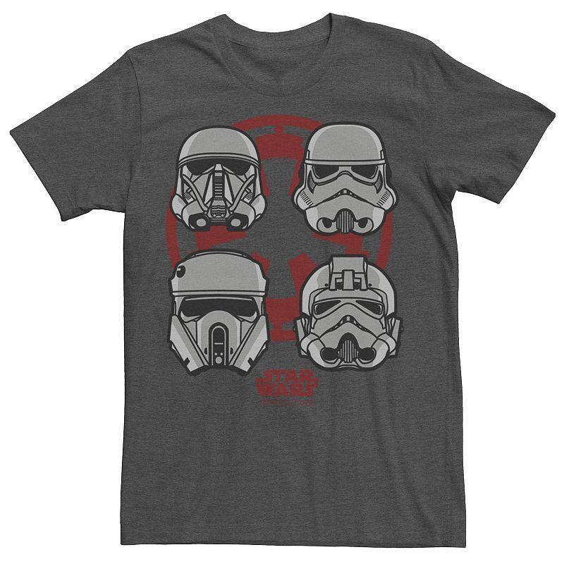 Mens Star Wars Rogue One Stormtrooper Helmet Empire Logo Tee Red Grey Product Image