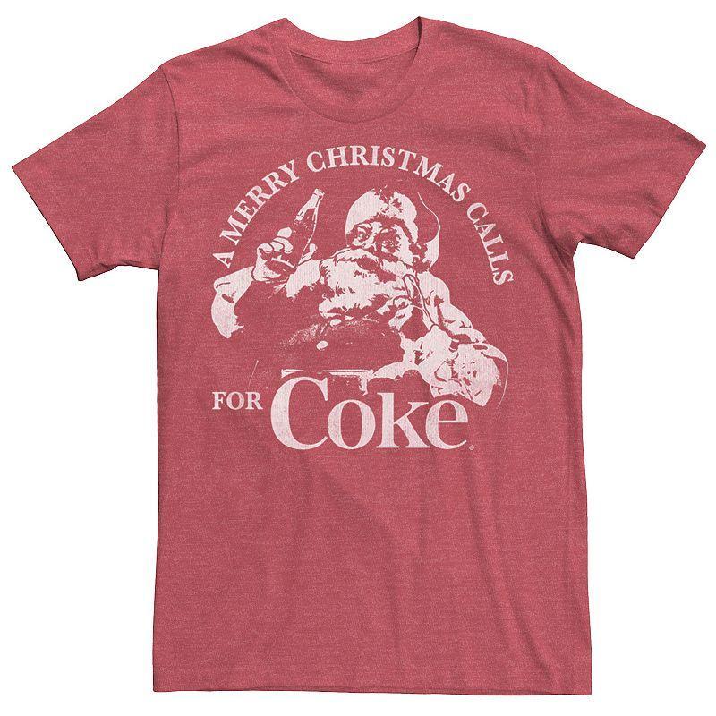 Mens Coca Cola Want Christmas Soda Logo Tee Red Grey Product Image