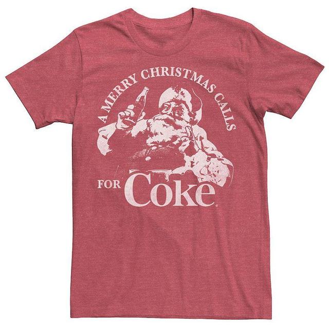 Mens Coca Cola Want Christmas Soda Logo Tee Red Grey Product Image