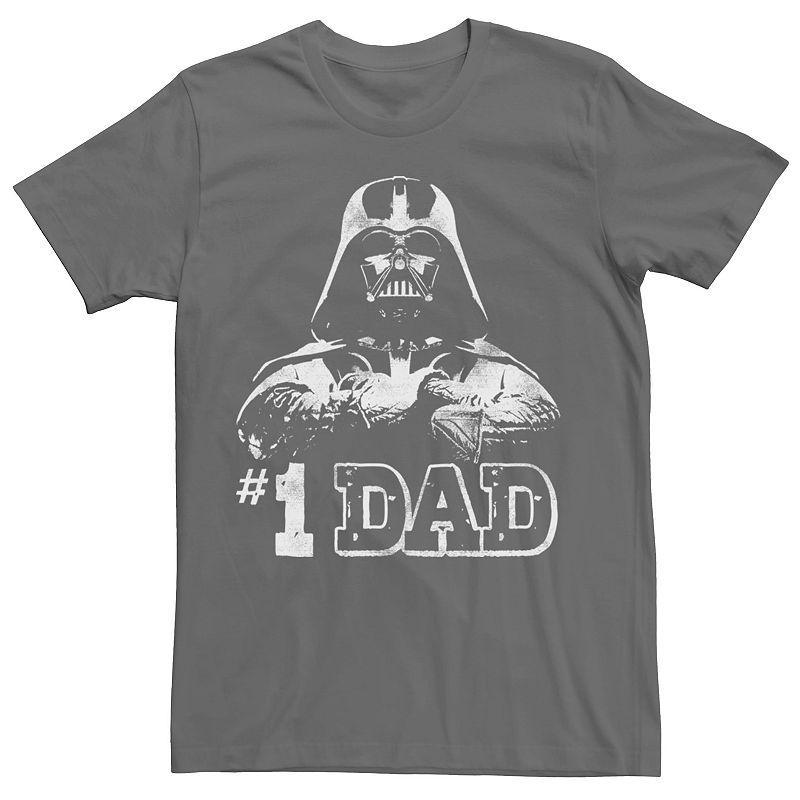 Mens Star Wars Darth Vader Number 1 Dad Tee Grey Product Image