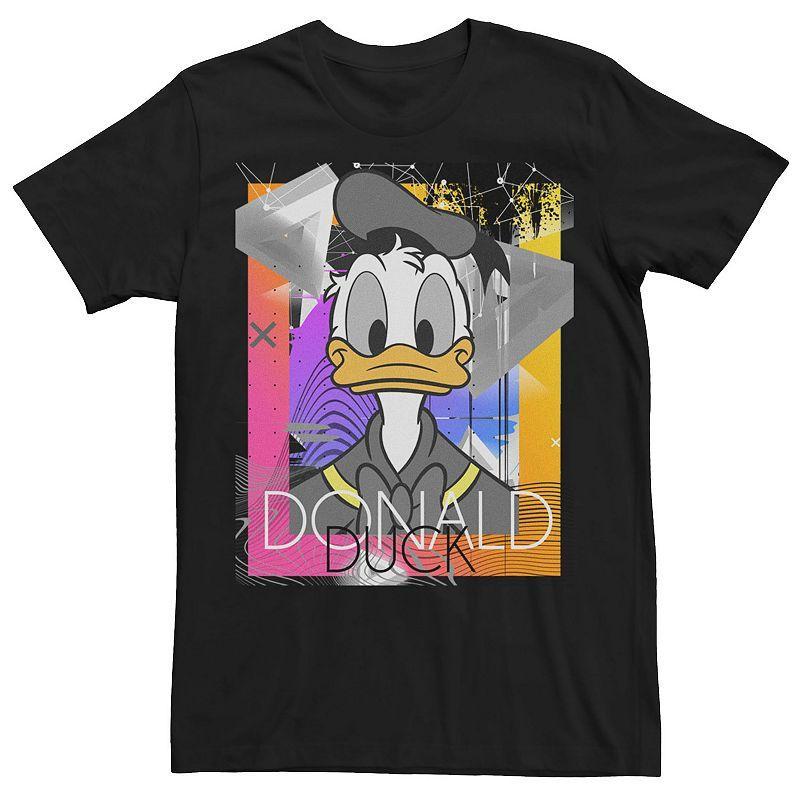 Mens Disney Donald Duck Face Portrait Abstract Background Tee Product Image