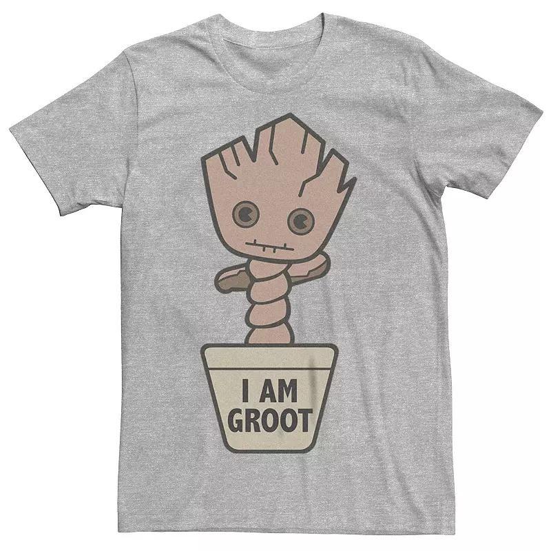 Mens Marvel Guardians Of The Galaxy Chibi Groot Graphic Tee Athletic Grey Product Image