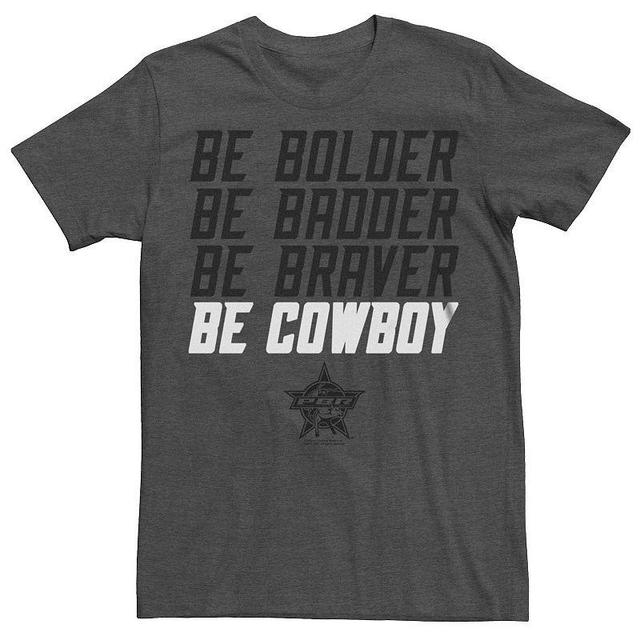 Mens Professional Bull Riders Be Braver Cowboy Tee Grey Heather Product Image