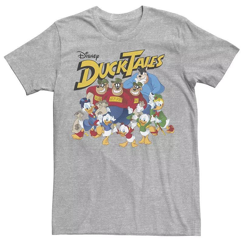 Disneys DuckTales Mens Classic Group Shot Tee Athletic Grey Product Image