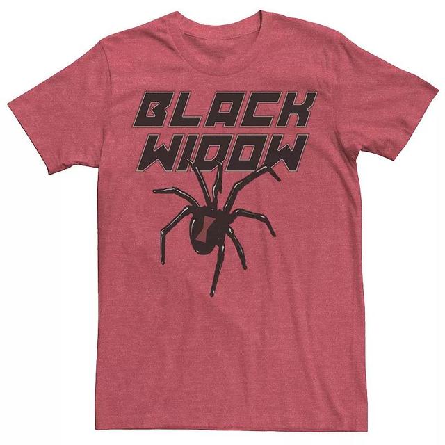 Mens Black Widow Name Logo Graphic Tee Red Grey Product Image