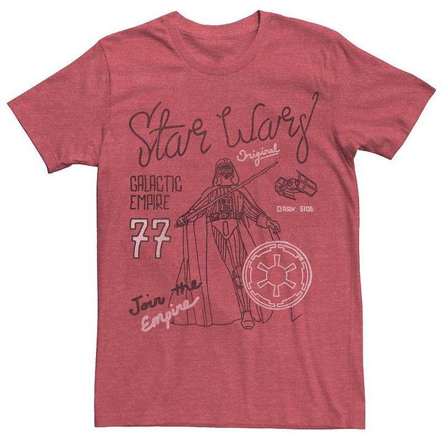 Mens Star Wars Line Vader Graphic Tee Red Grey Product Image