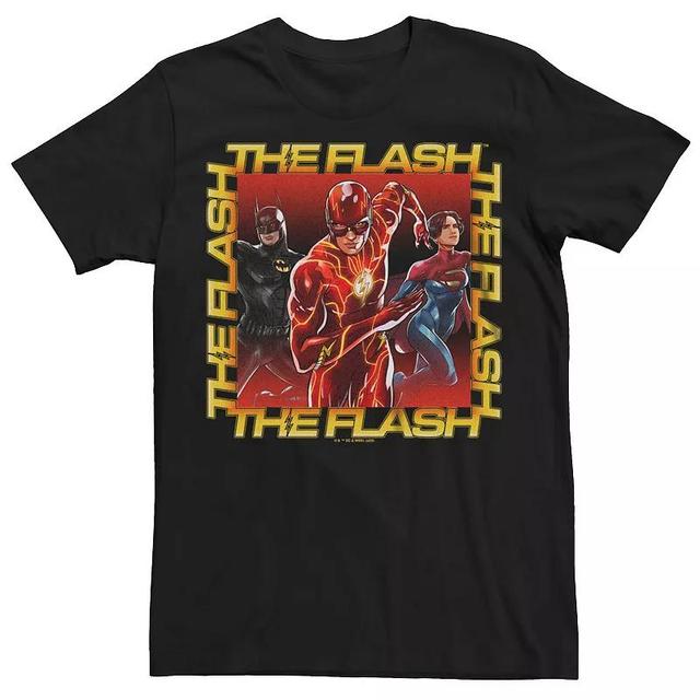 Mens The Flash Group Squared Text Graphic Tee Black Product Image