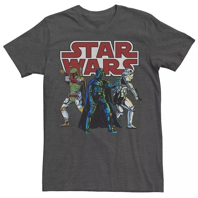 Mens Star Wars Bad Guys Vintage Portrait Logo Tee Grey Heather Product Image