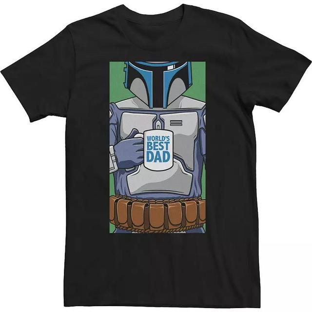 Big & Tall Star Wars Fathers Day Jango Fett Worlds Best Dad Portrait Tee, Mens Product Image