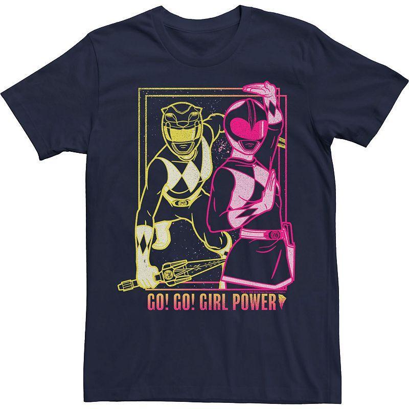 Mens Power Rangers Go Go Girl Power Line Art Tee Blue Product Image