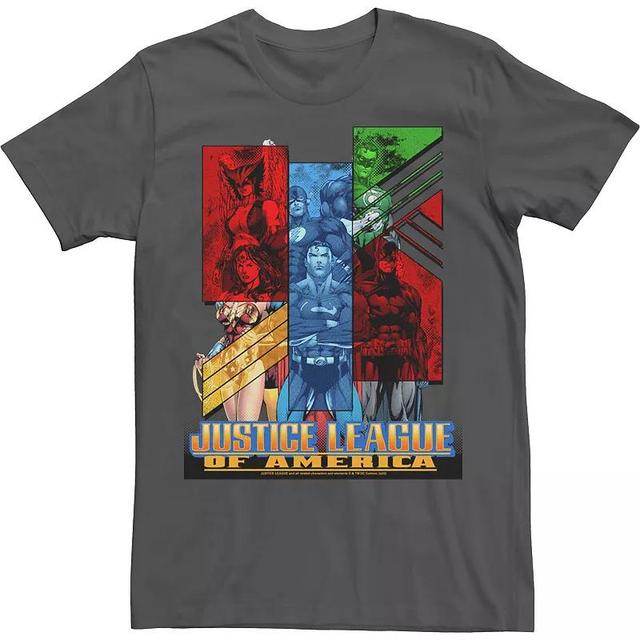 Mens Justice League Justice Group Shot Tee Grey Product Image