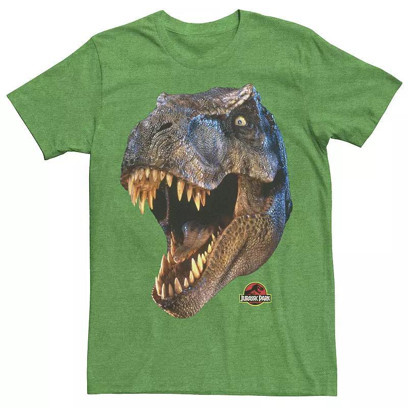 Mens Jurassic Park T-Rex Head Roar Tee Kelly Grey Product Image