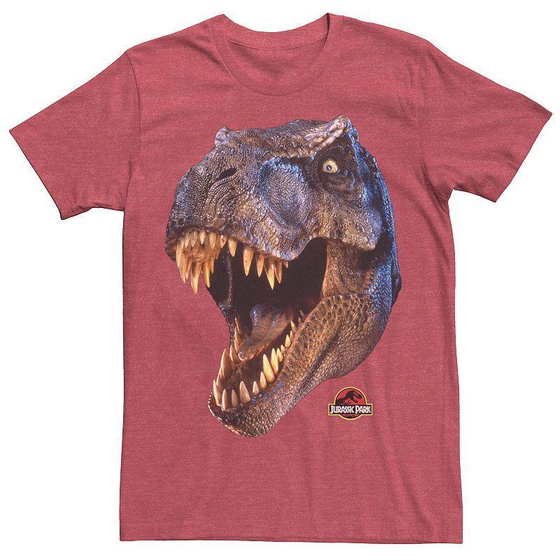 Mens Jurassic Park T-Rex Head Roar Tee Kelly Grey Product Image