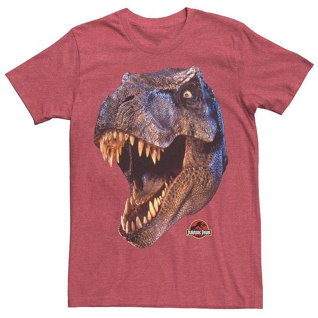 Mens Jurassic Park T-Rex Head Roar Tee Kelly Grey Product Image