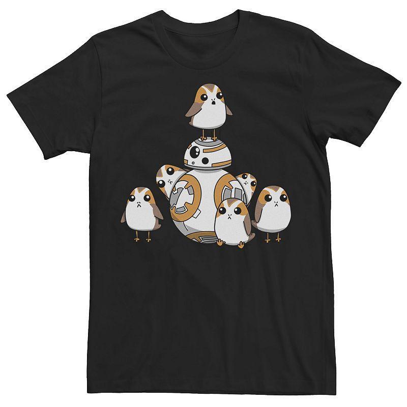 Mens Star Wars Porgs Having Fun With BB-8 Portrait Tee Product Image