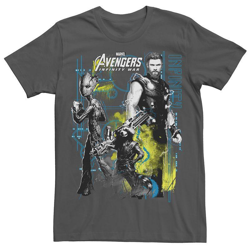 Mens Marvel Avengers Infinity War Space Crew Graphic Tee Grey Product Image