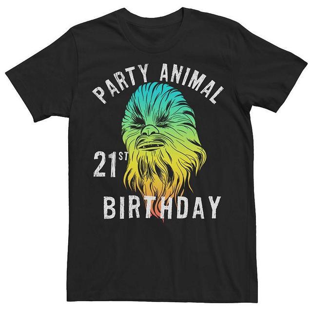 Mens Star Wars Chewbacca Party Animal 21st Birthday Graphic Tee Product Image