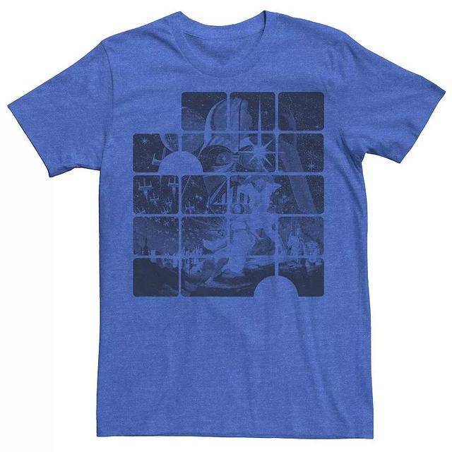 Mens Star Wars Luke Poster Blocks Graphic Tee Royal Grey Product Image