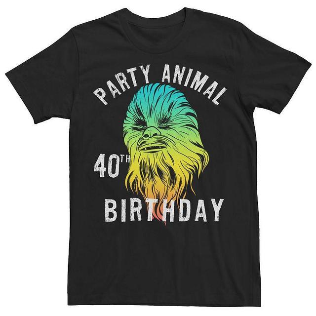 Mens Star Wars Chewbacca Party Animal 40th Birthday Graphic Tee Product Image