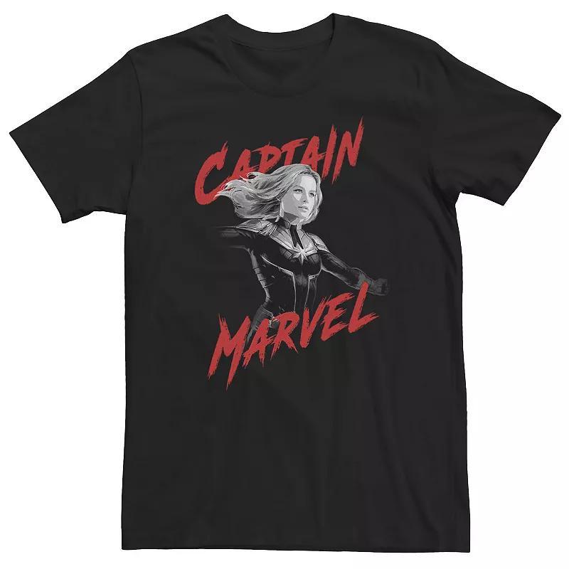 Big & Tall Marvel Avengers High Contrast Captain Marvel Logo Tee, Mens Product Image