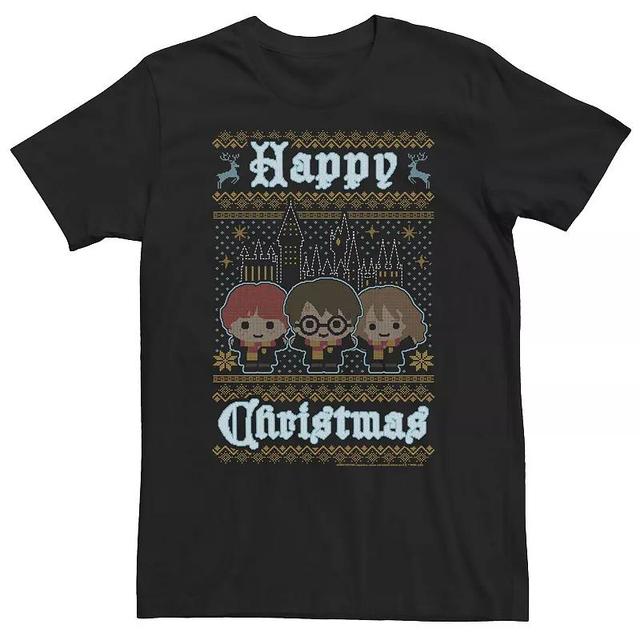 Big & Tall Harry Potter Happy Chibi Ugly Christmas Sweater Tee, Mens Product Image