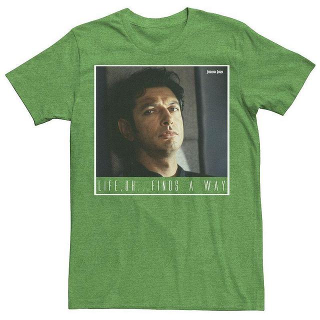 Mens Jurassic Park Ian Malcolm Life Finds A Way Graphic Tee Med Green Product Image